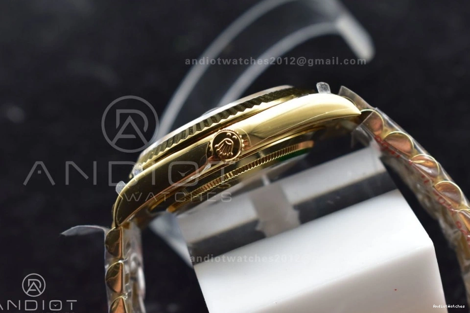 Black President 721 YG A2836 Breathable Plated Bracelet Markers Dial DayDate On 904L 40 GMF Crystal Steel V 0304